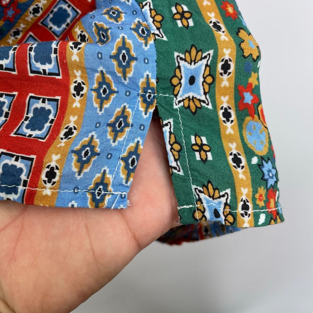 Asos Stripped Color Block Print Flowy Button Down… - image 5